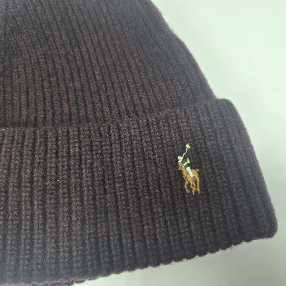 Ralph Lauren Signature Pony Polo Black & Juneberry(maroon & black) Beanie Duo(2) - Picture 6 of 7